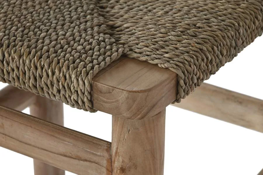 Taburete de teca y fibra - Imagen 4