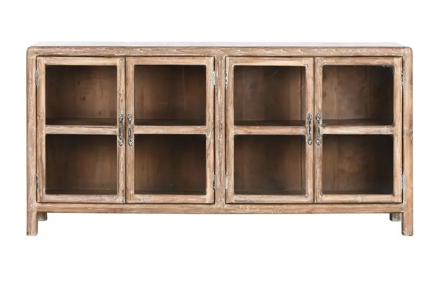 Buffet de teca reciclada y cristal 170X38X85 - Imagen 7