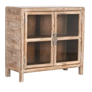 Aparador de teca reciclada y cristal 90X38X85