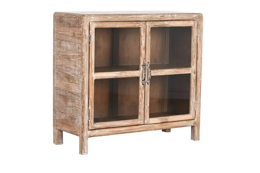Aparador de teca reciclada y cristal 90X38X85