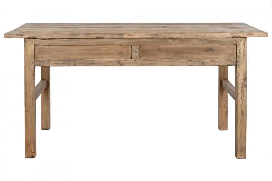 Mesa de olmo macizo con 3 cajones 169X75X85 - Imagen 7