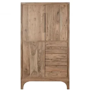 Armario de 160 cm de madera maciza de acacia