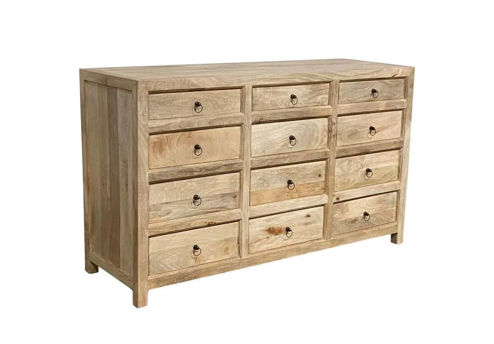 Cómoda de madera de mango con cajones 150X45X83 - Imagen 5