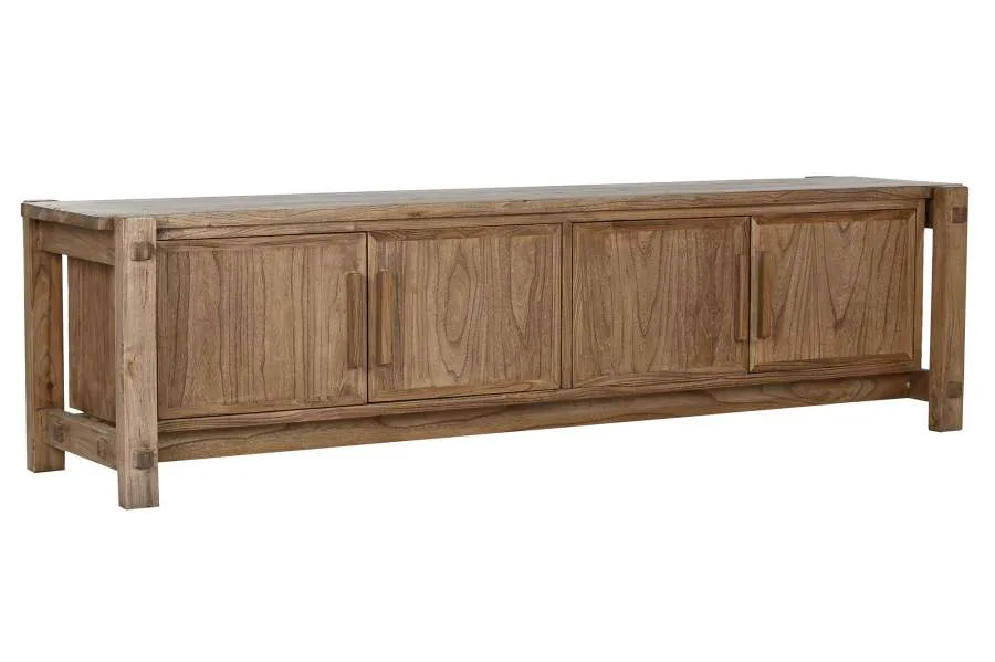 Mueble TV de madera reciclada de olmo 181X45X48 - Imagen 4