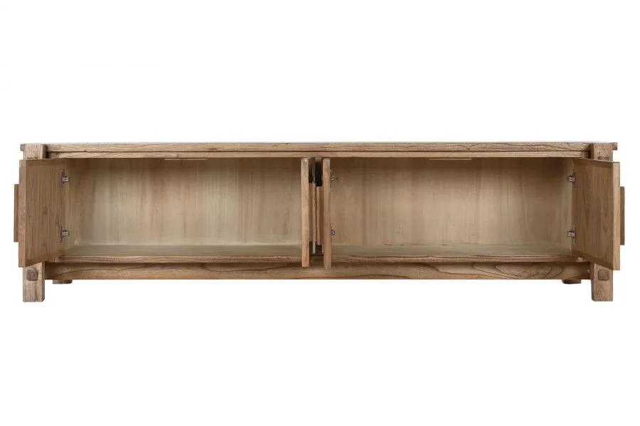 Mueble TV de madera reciclada de olmo 181X45X48 - Imagen 6