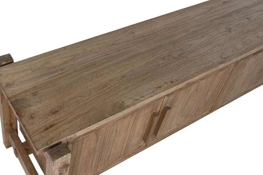 Mueble TV de madera reciclada de olmo 181X45X48 - Imagen 3