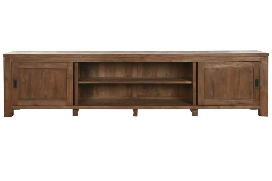 Mueble TV de teca reciclada 250X45X60 - Imagen 6