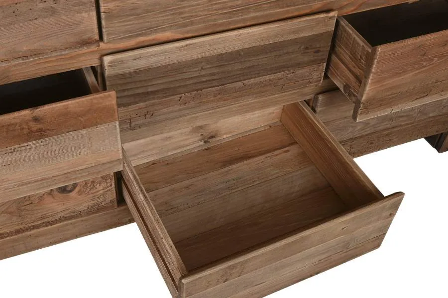 Cómoda de madera reciclada de pino 161X48X90 - Imagen 6