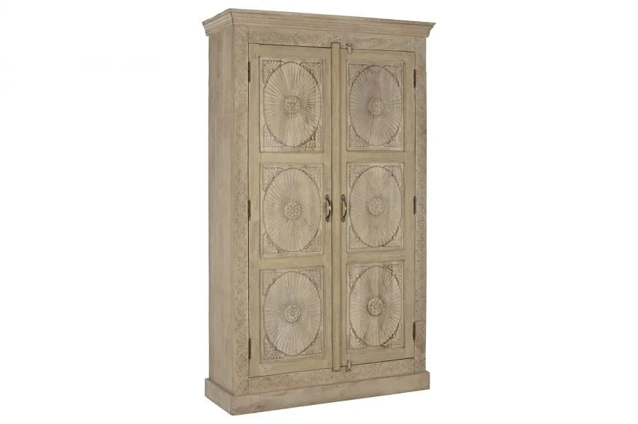 Armario de mango tallado natural 125X43X214 - Imagen 3