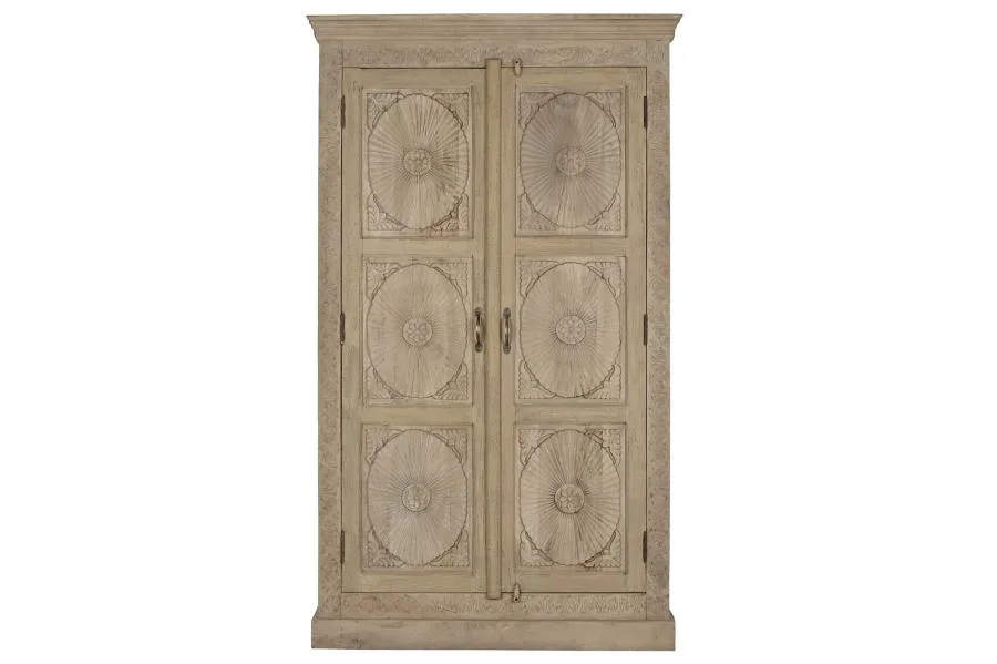 Armario de mango tallado natural 125X43X214