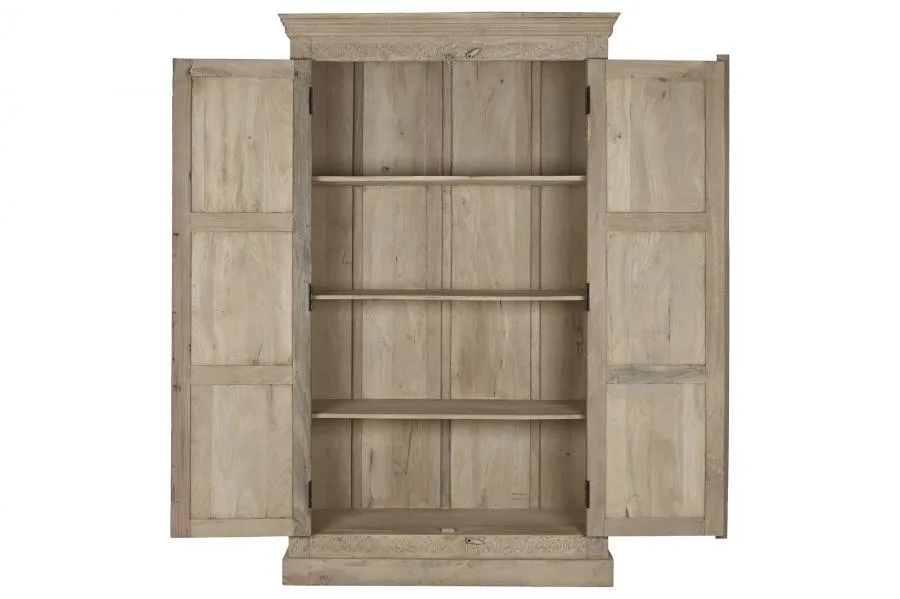 Armario de mango tallado natural 125X43X214 - Imagen 5