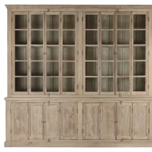 Vitrina de teca de dos cuerpos 270X43X244