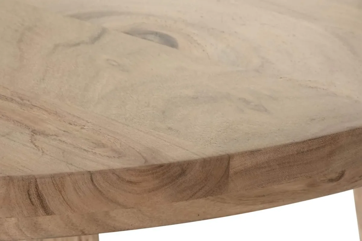 Mesa redonda de comedor de acacia 115cm - Imagen 5