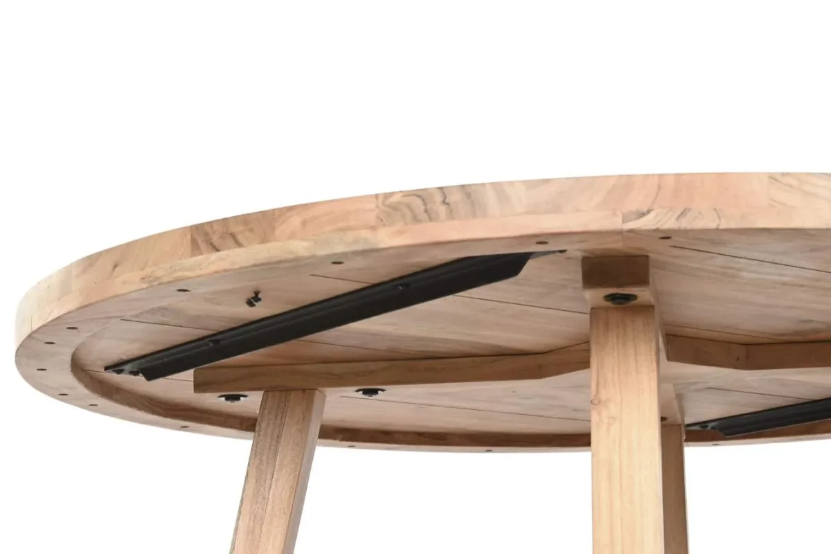 Mesa redonda de comedor de acacia 115cm - Imagen 7