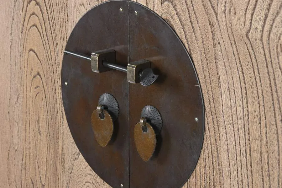 Armario de madera maciza de olmo envejecido 102X40X132 - Imagen 6