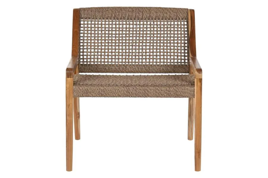 Silla de teca y fibra marrón - Imagen 4