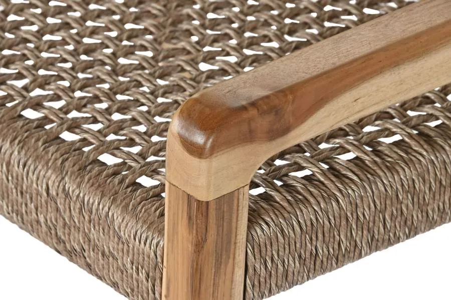 Silla de teca y fibra marrón - Imagen 3
