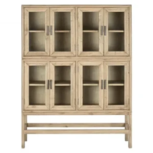 Vitrina de madera mindi y cristal 120X41X160