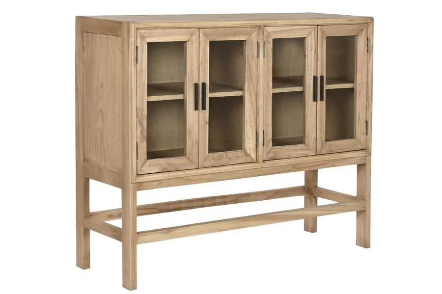 Buffet de madera mindi y cristal 120cm - Imagen 3