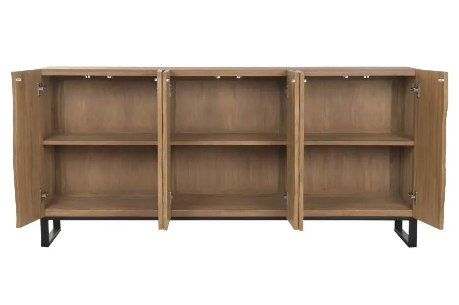 Aparador de teca maciza y metal 180 cm - Imagen 4