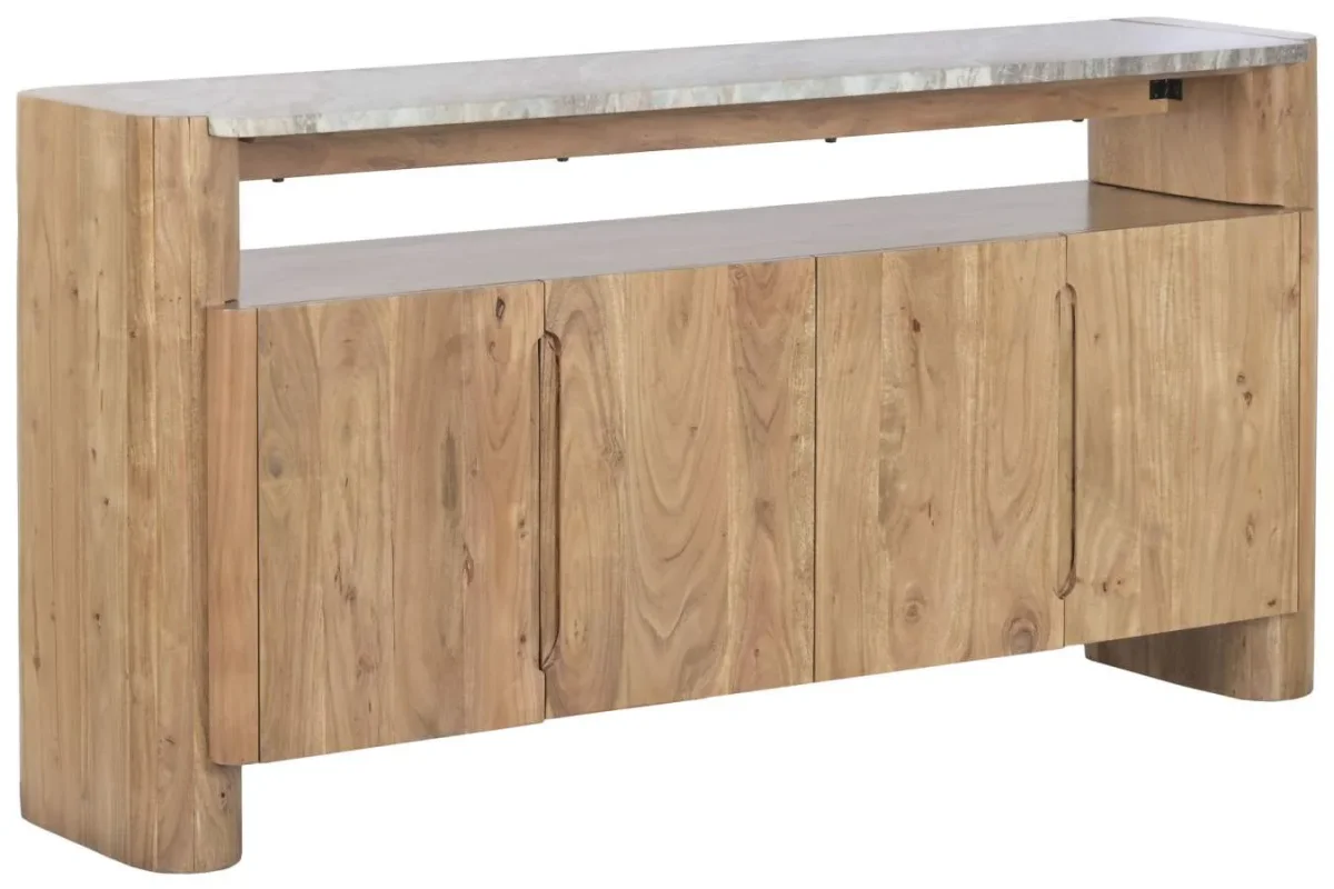 Buffet de madera y mármol 160X40X80 - Imagen 4