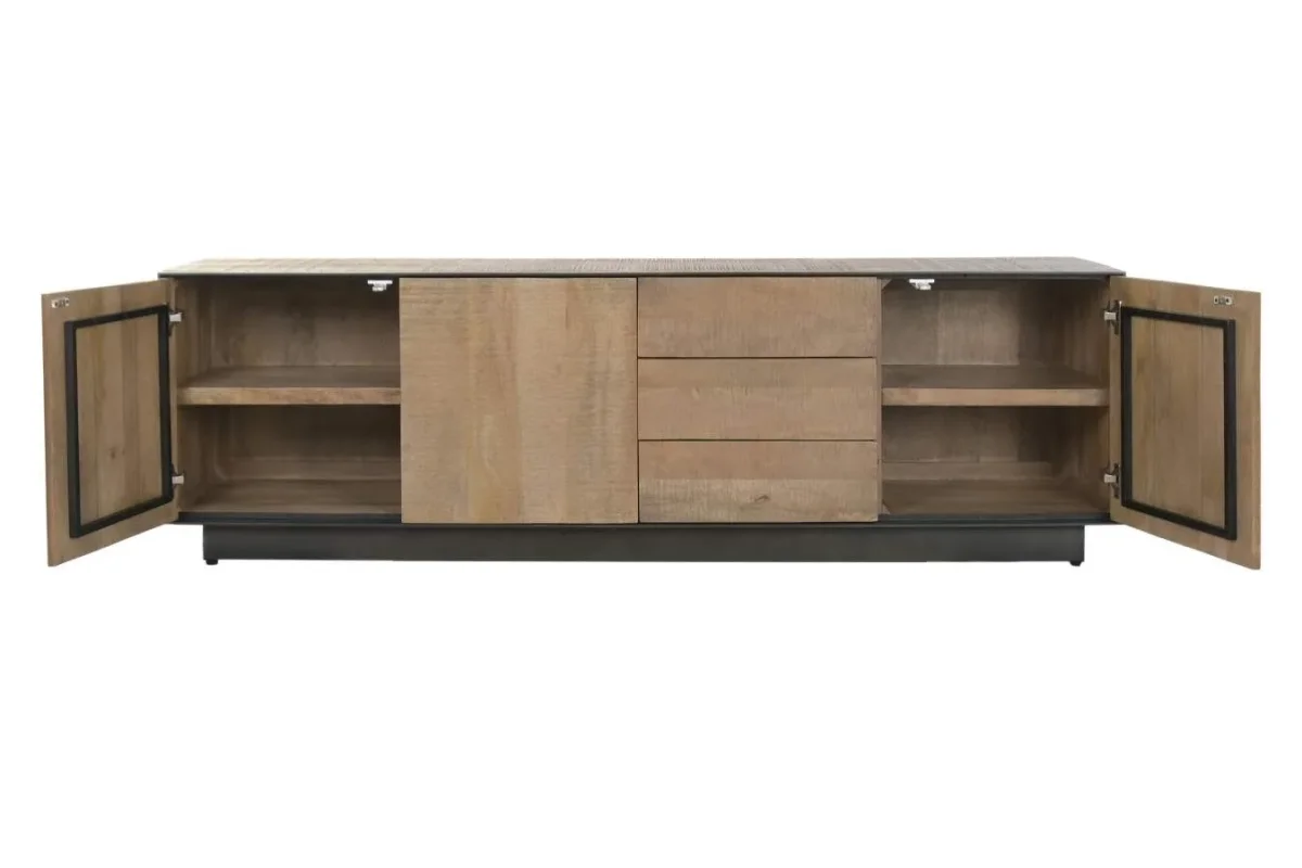 Mueble TV de mango y metal 180X44X55 - Imagen 5
