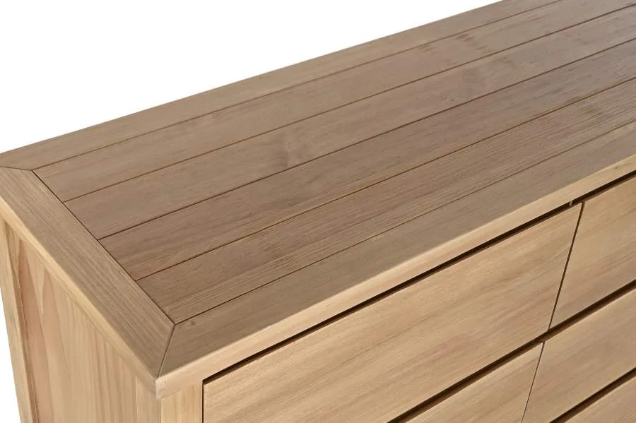 Cómoda de madera de pino con 6 cajones 120X40X80 - Imagen 5