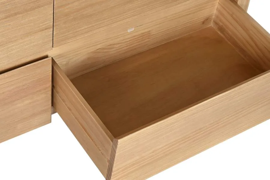 Cómoda de madera de pino con 6 cajones 120X40X80 - Imagen 6