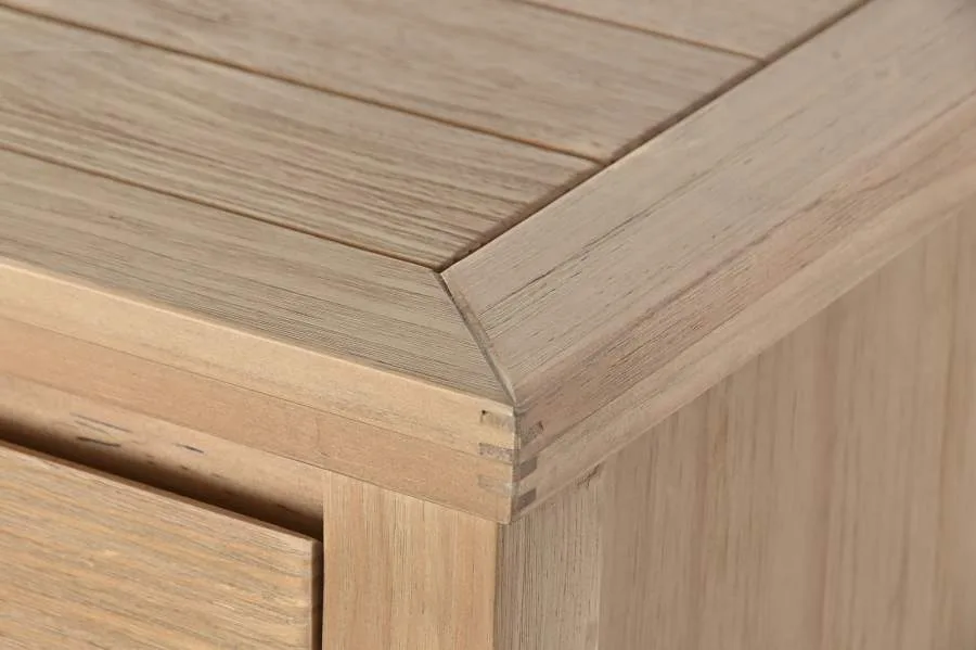 Cómoda de madera de pino con 6 cajones 120X40X80 - Imagen 7