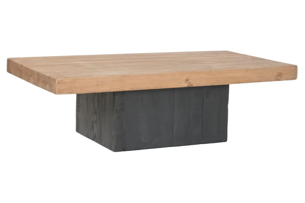 Mesa de centro negra y madera 135X70X40 - Imagen 6