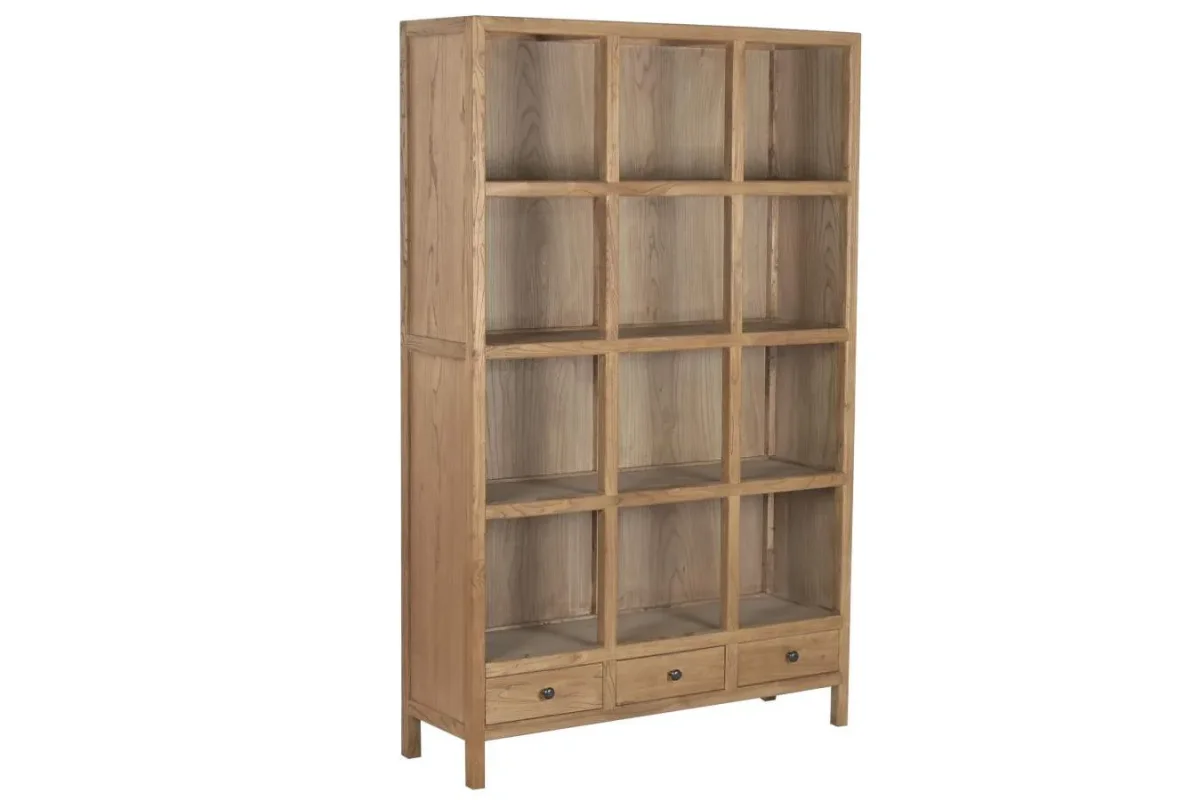 Estantería de madera reciclada de olmo 120X38X190 - Imagen 3