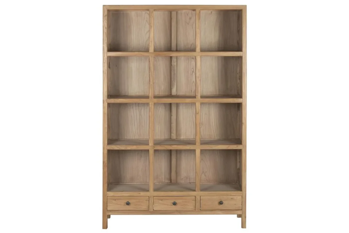 Estantería de madera reciclada de olmo 120X38X190