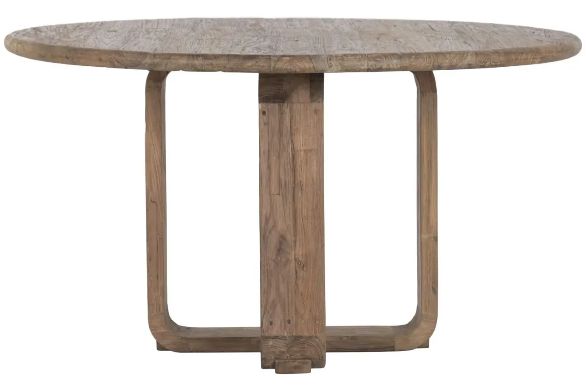 Mesa redonda de comedor de teca reciclada 140cm - Imagen 4