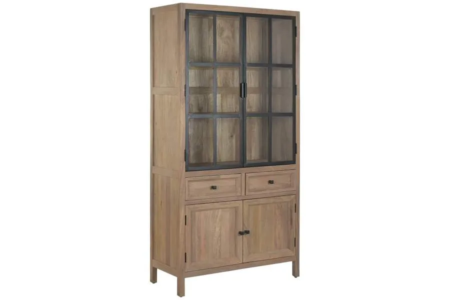 Vitrina de madera de mango y metal 100X42X195 - Imagen 4