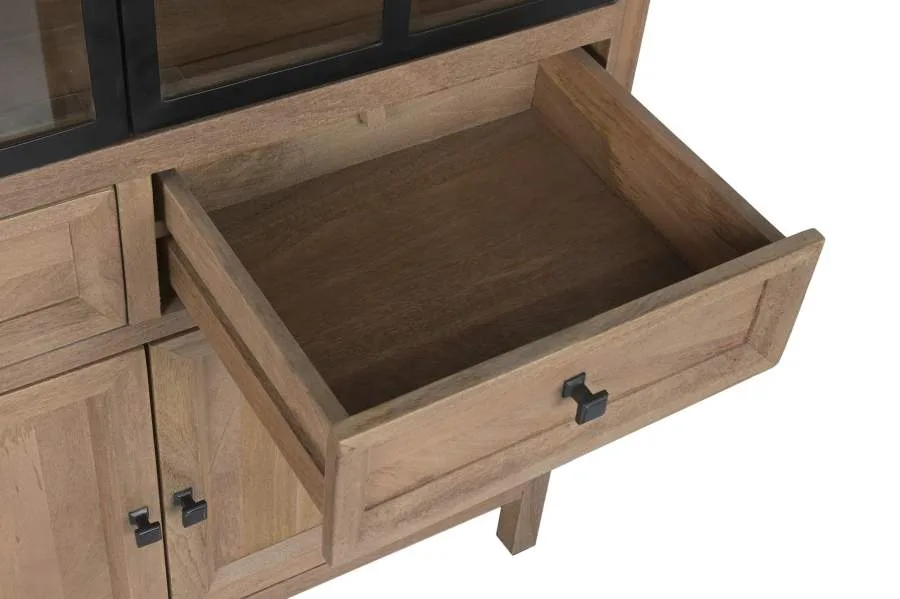 Vitrina de madera de mango y metal 100X42X195 - Imagen 6