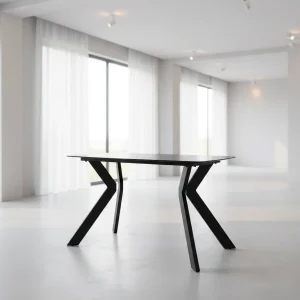 Mesa de Comedor Avani Cristal Gris Oscuro 4 / 6 Puestos