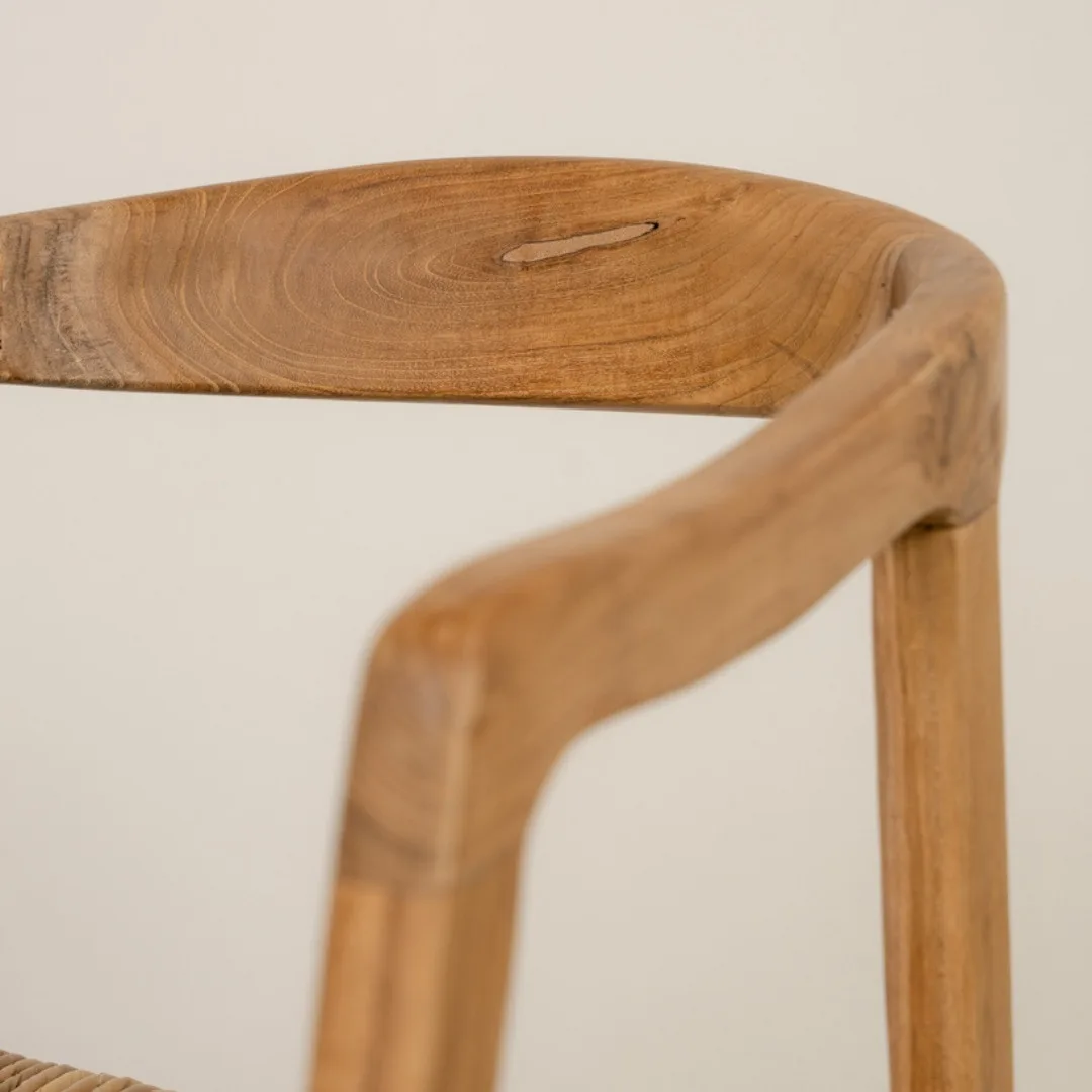 Silla de teca flores (Set de 2) - Imagen 3