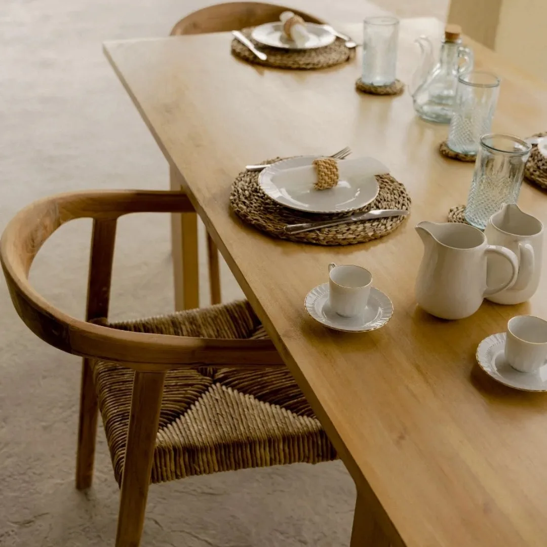 Silla de teca flores (Set de 2) - Imagen 7