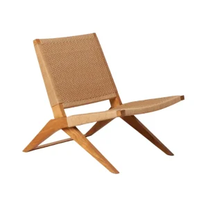Silla lounge de madera de teca y cuerda LAWIT