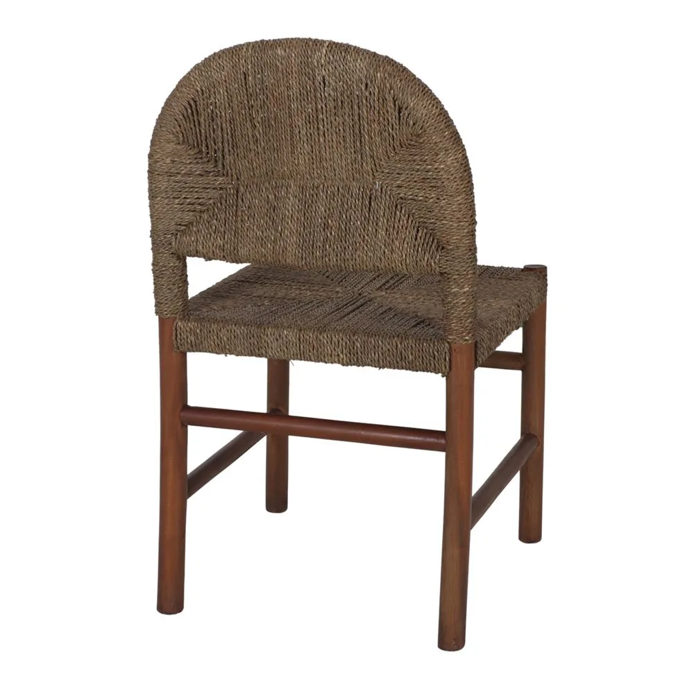 Silla de madera maciza de caoba y fibra natural - Imagen 6