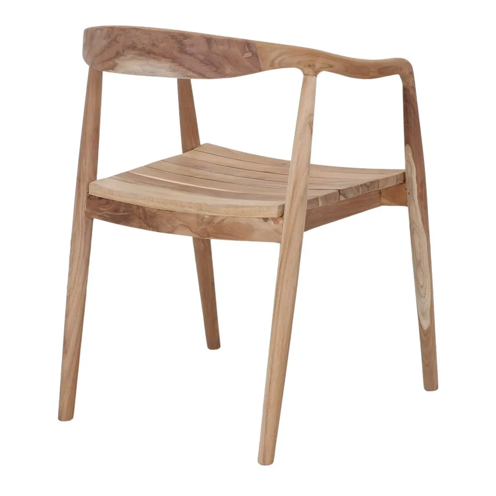 Silla de madera maciza de teca torneada con brazos - Imagen 6