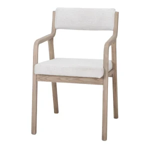 Silla de madera de olmo tapizada con brazos