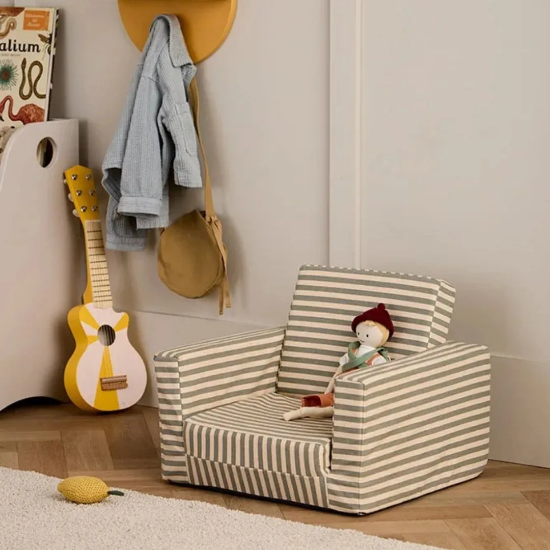 Sillón plegable infantil de rayas - Imagen 3