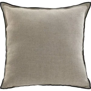 Cojín lino beige filo negro 50X50