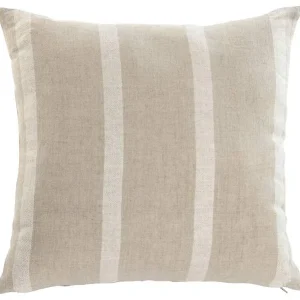 Cojín de lino beige con rayas 50X50