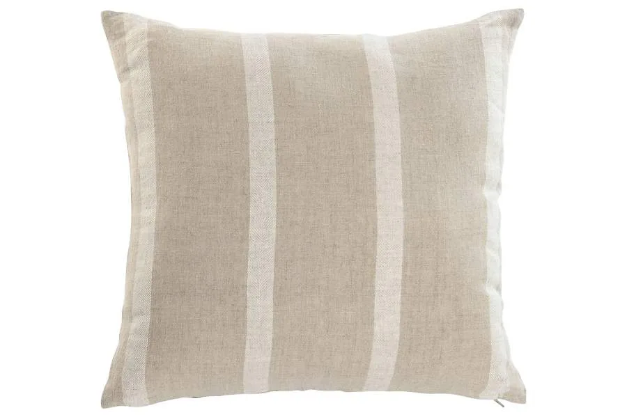 Cojín de lino beige con rayas 50X50
