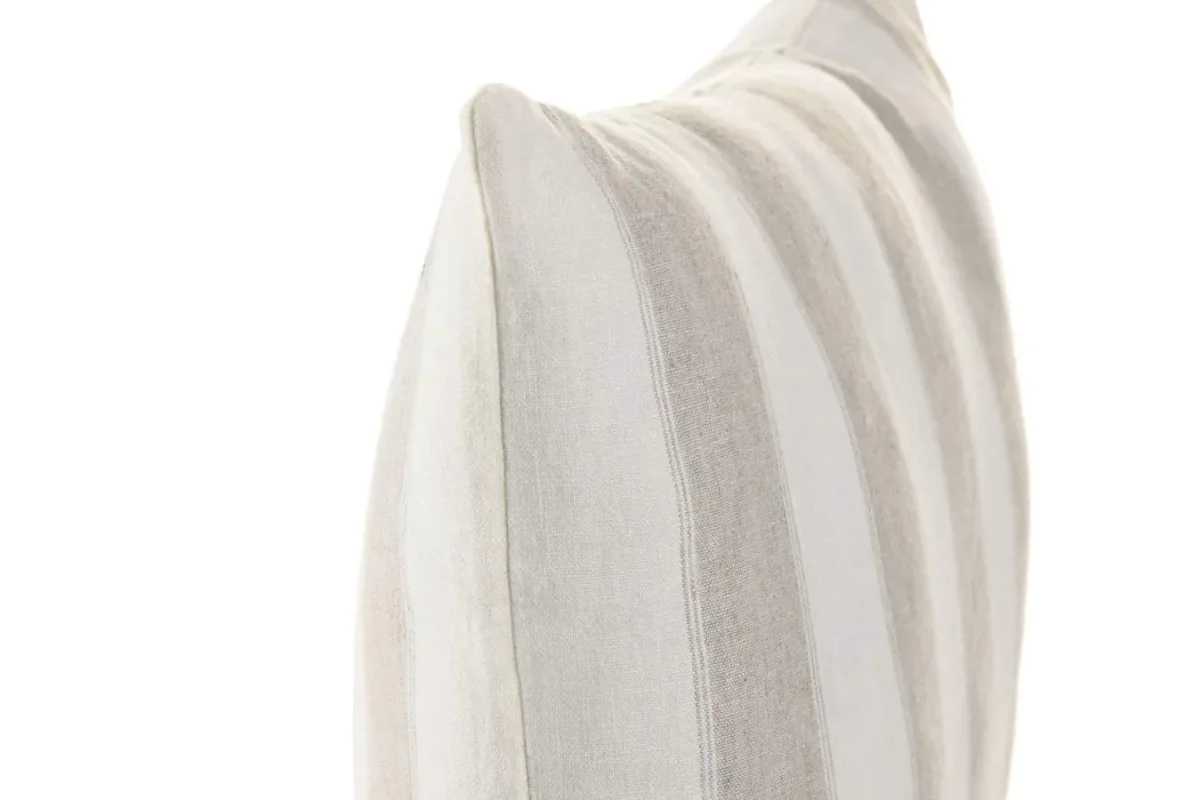 Cojín lino rayas blancas y beige 60X40 - Imagen 3